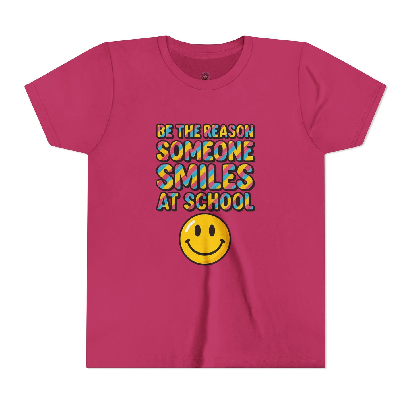 Youth Smiles Tee - Be the Reason Someone Smiles at School, Cute Kids Shirt, Back-to-School Gift, Positive Vibes Tee