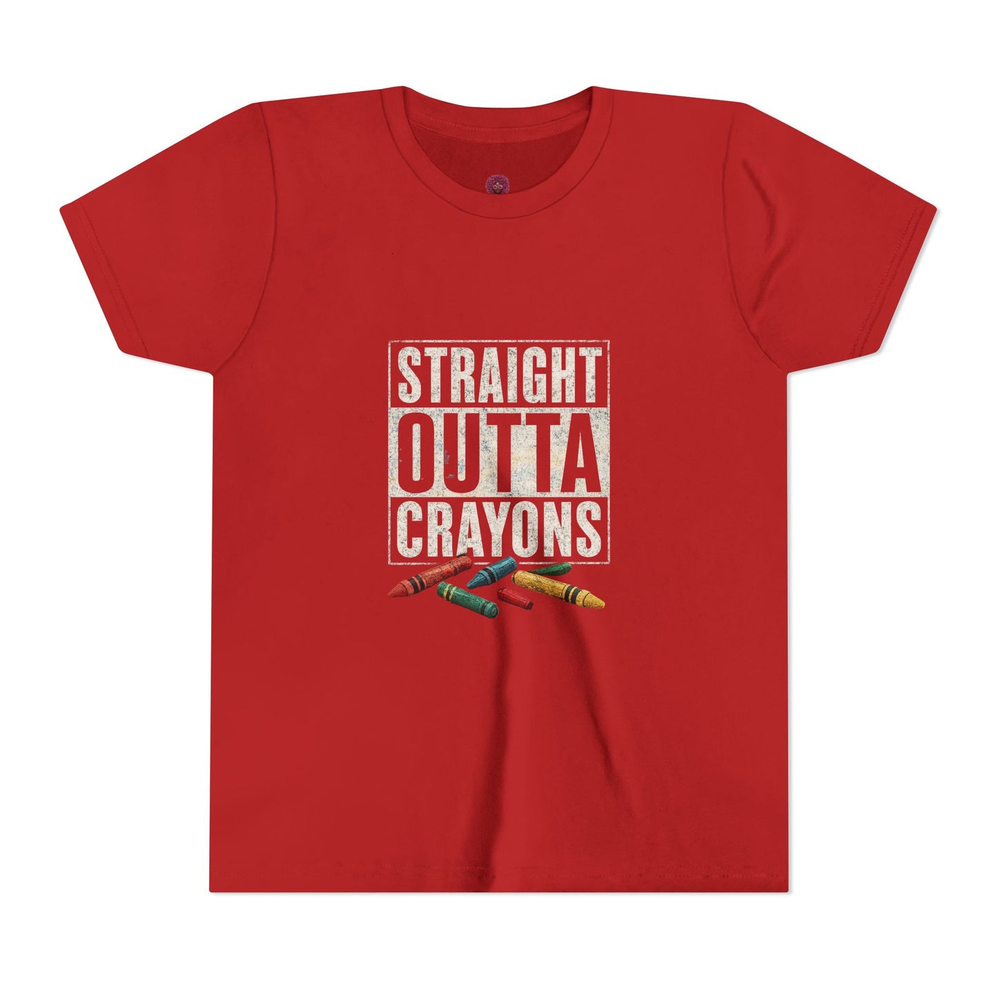 Creative Kid's T-Shirt - Straight Outta Crayons Tee for Young Artists, Perfect for Birthdays, Playdates, Art Parties, Fun Gifts