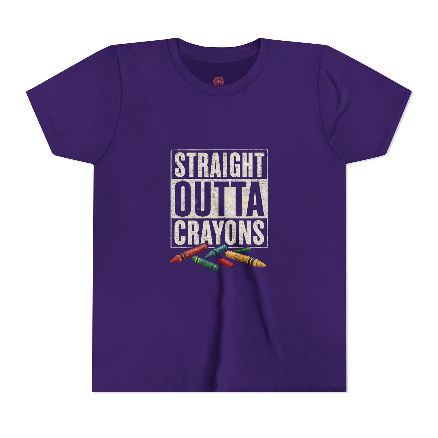 Creative Kid's T-Shirt - Straight Outta Crayons Tee for Young Artists, Perfect for Birthdays, Playdates, Art Parties, Fun Gifts