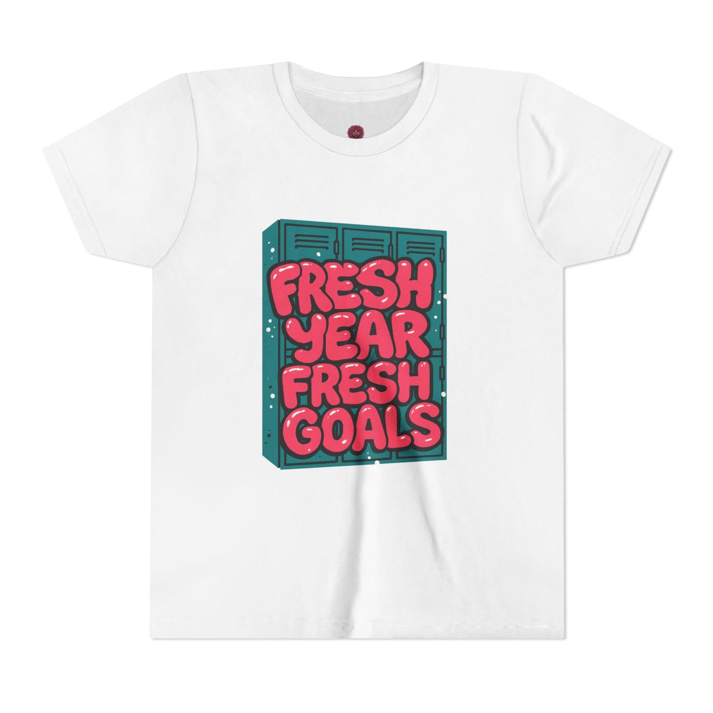 Fresh Year Fresh Goals Youth Tee - Fun Motivational T-Shirt for Kids, Back-to-School, New Year, Positive Vibes