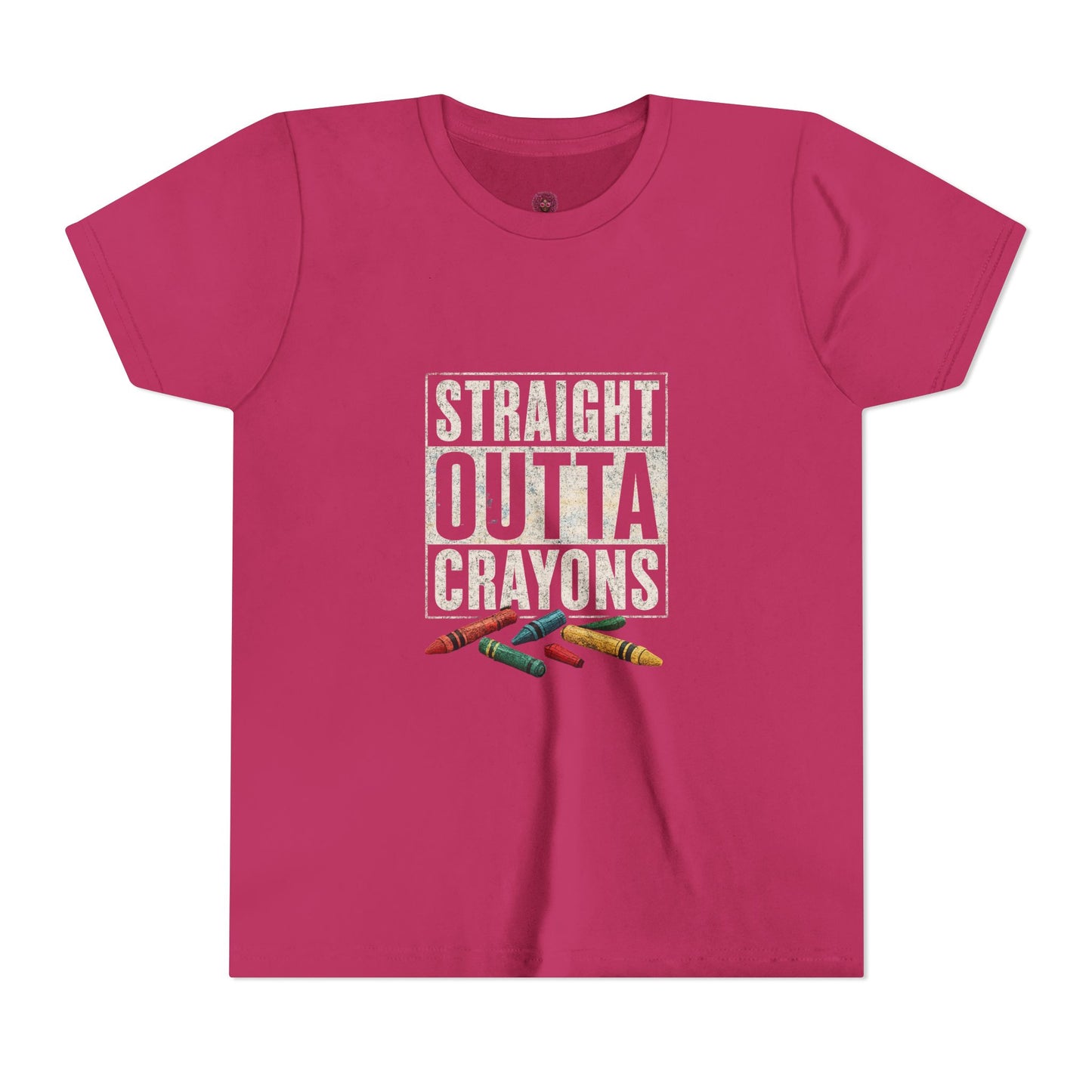 Creative Kid's T-Shirt - Straight Outta Crayons Tee for Young Artists, Perfect for Birthdays, Playdates, Art Parties, Fun Gifts