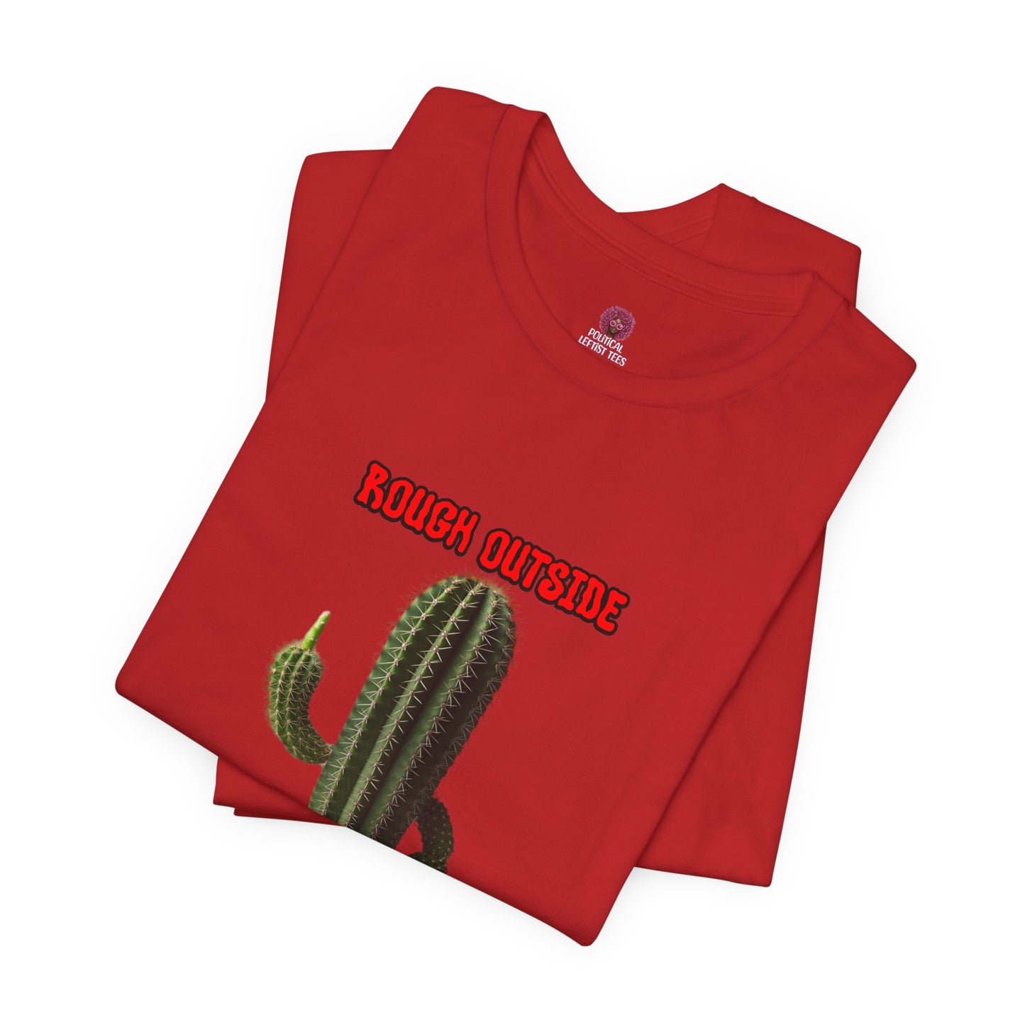 Rough Outside Refreshing Inside Cactus Themed Unisex T-Shirt, Summer Vibes Tee, Refreshing Humor Tee