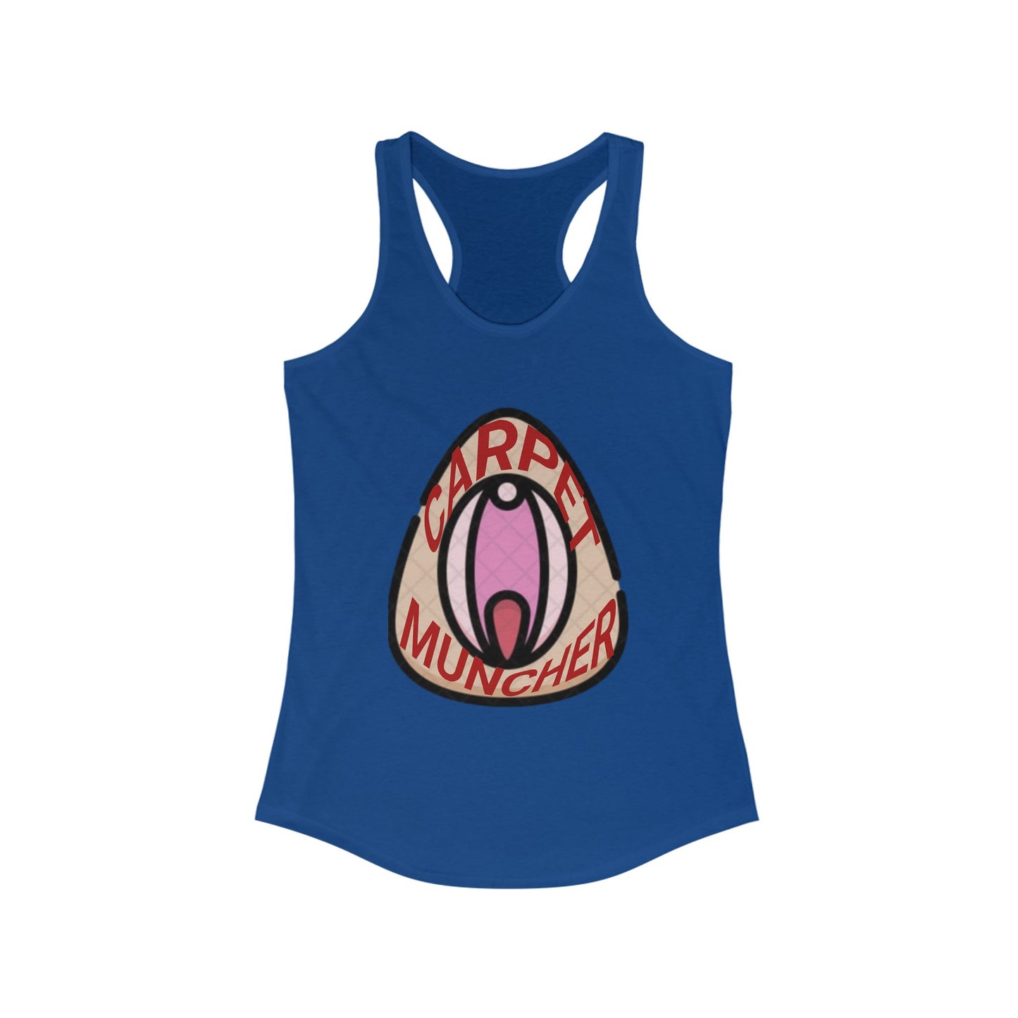 Playful Graphic Women's Pride Racerback Tank - 'Carpet Muncher', Quirky Humor