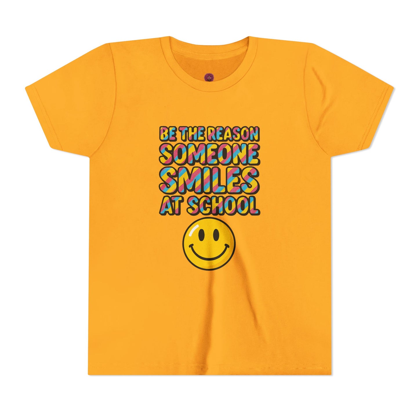 Youth Smiles Tee - Be the Reason Someone Smiles at School, Cute Kids Shirt, Back-to-School Gift, Positive Vibes Tee