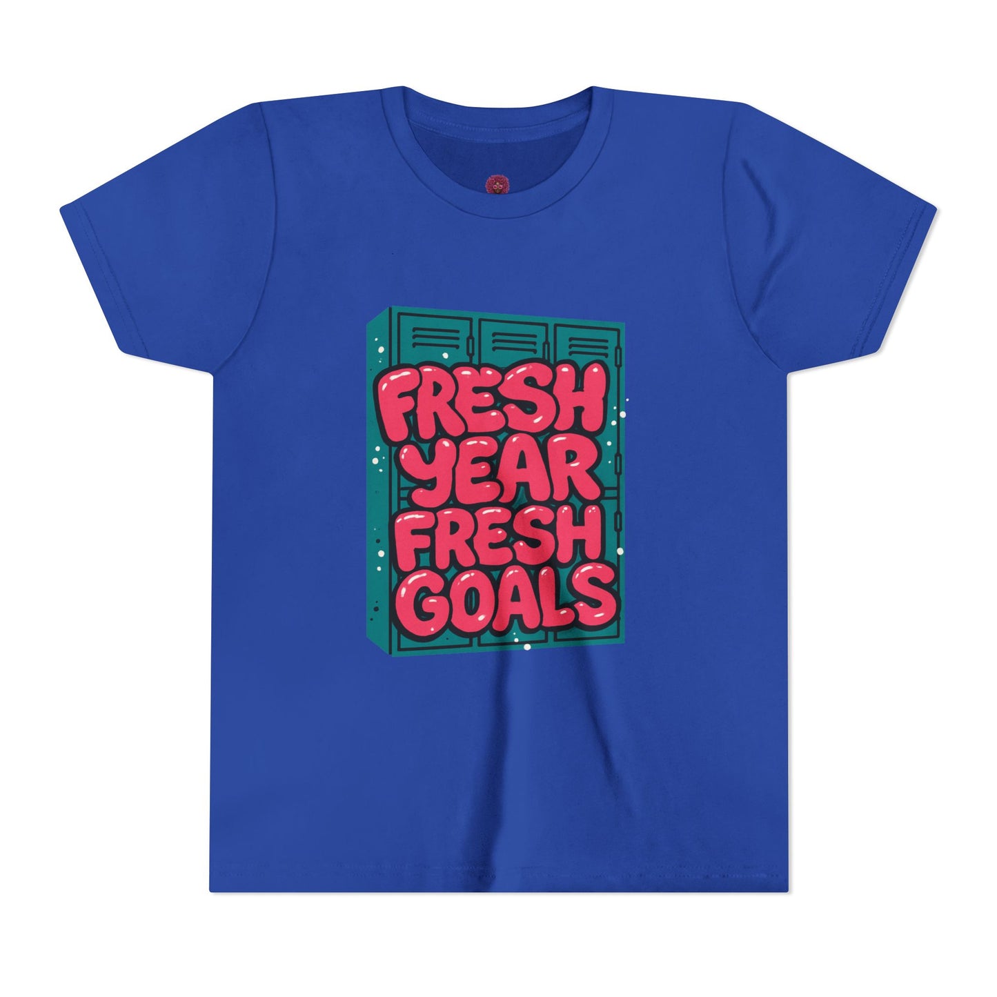Fresh Year Fresh Goals Youth Tee - Fun Motivational T-Shirt for Kids, Back-to-School, New Year, Positive Vibes