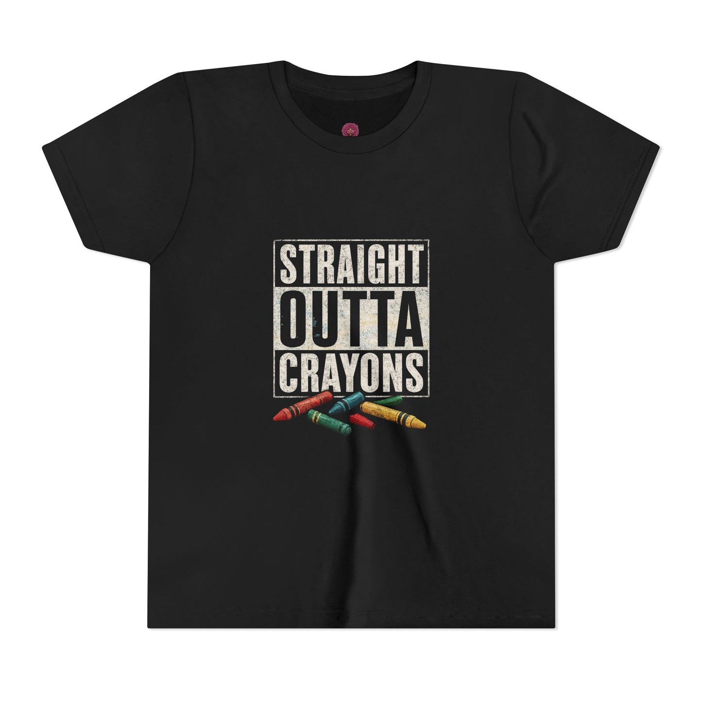 Creative Kid's T-Shirt - Straight Outta Crayons Tee for Young Artists, Perfect for Birthdays, Playdates, Art Parties, Fun Gifts