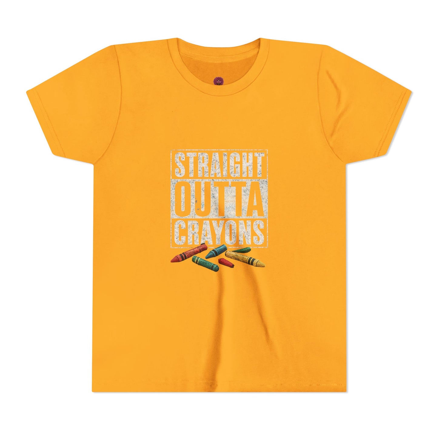 Creative Kid's T-Shirt - Straight Outta Crayons Tee for Young Artists, Perfect for Birthdays, Playdates, Art Parties, Fun Gifts