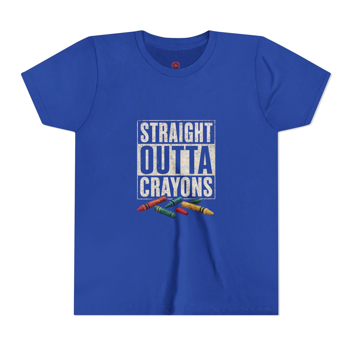 Creative Kid's T-Shirt - Straight Outta Crayons Tee for Young Artists, Perfect for Birthdays, Playdates, Art Parties, Fun Gifts