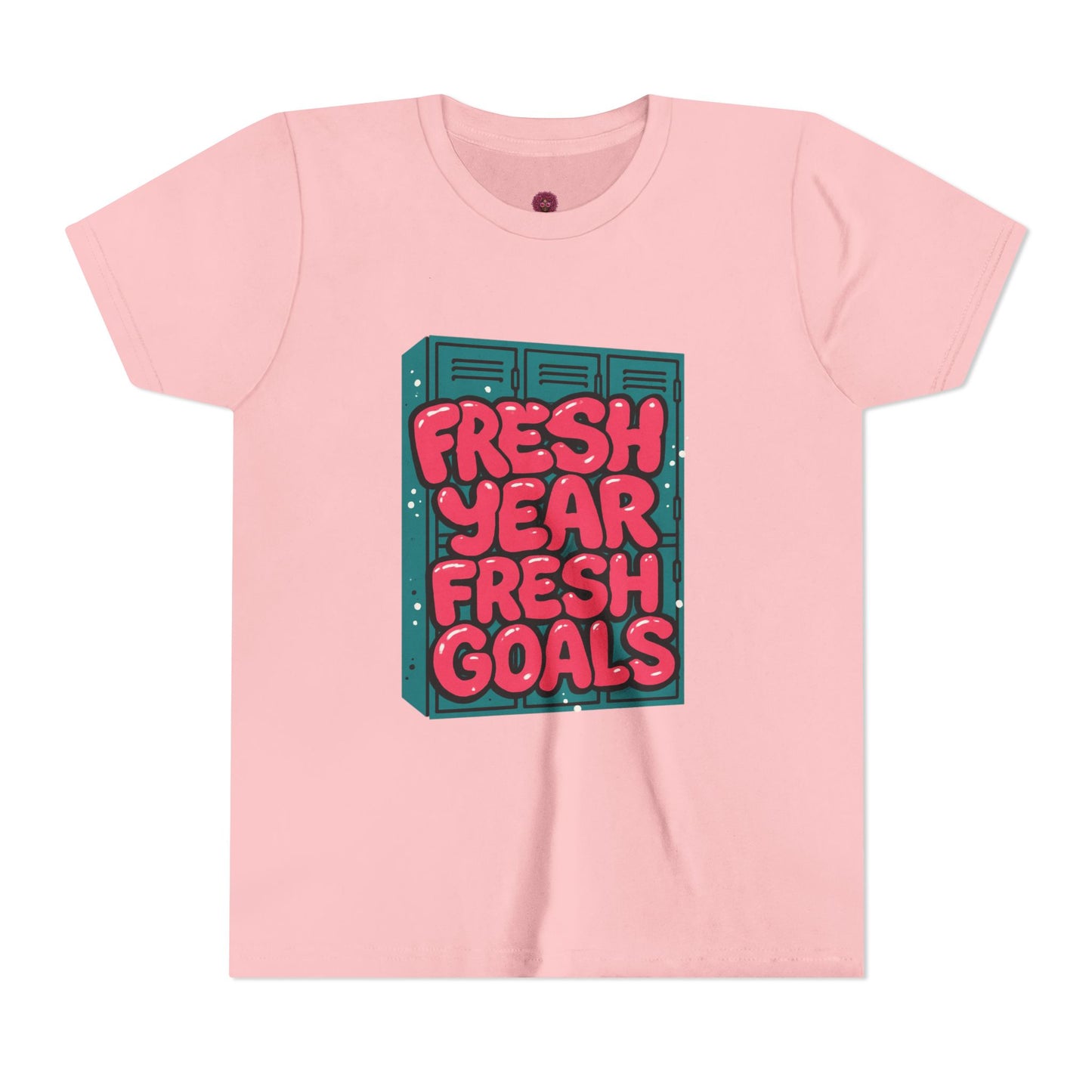 Fresh Year Fresh Goals Youth Tee - Fun Motivational T-Shirt for Kids, Back-to-School, New Year, Positive Vibes