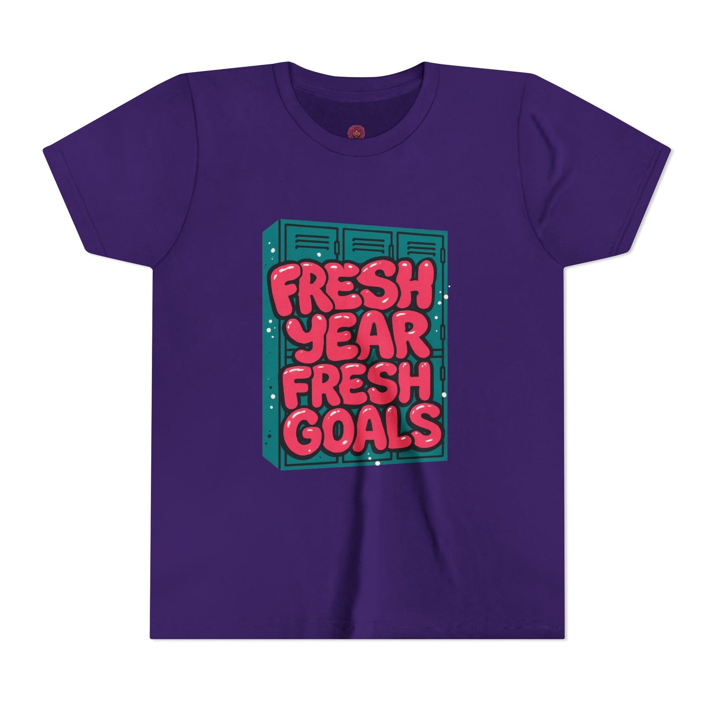 Fresh Year Fresh Goals Youth Tee - Fun Motivational T-Shirt for Kids, Back-to-School, New Year, Positive Vibes