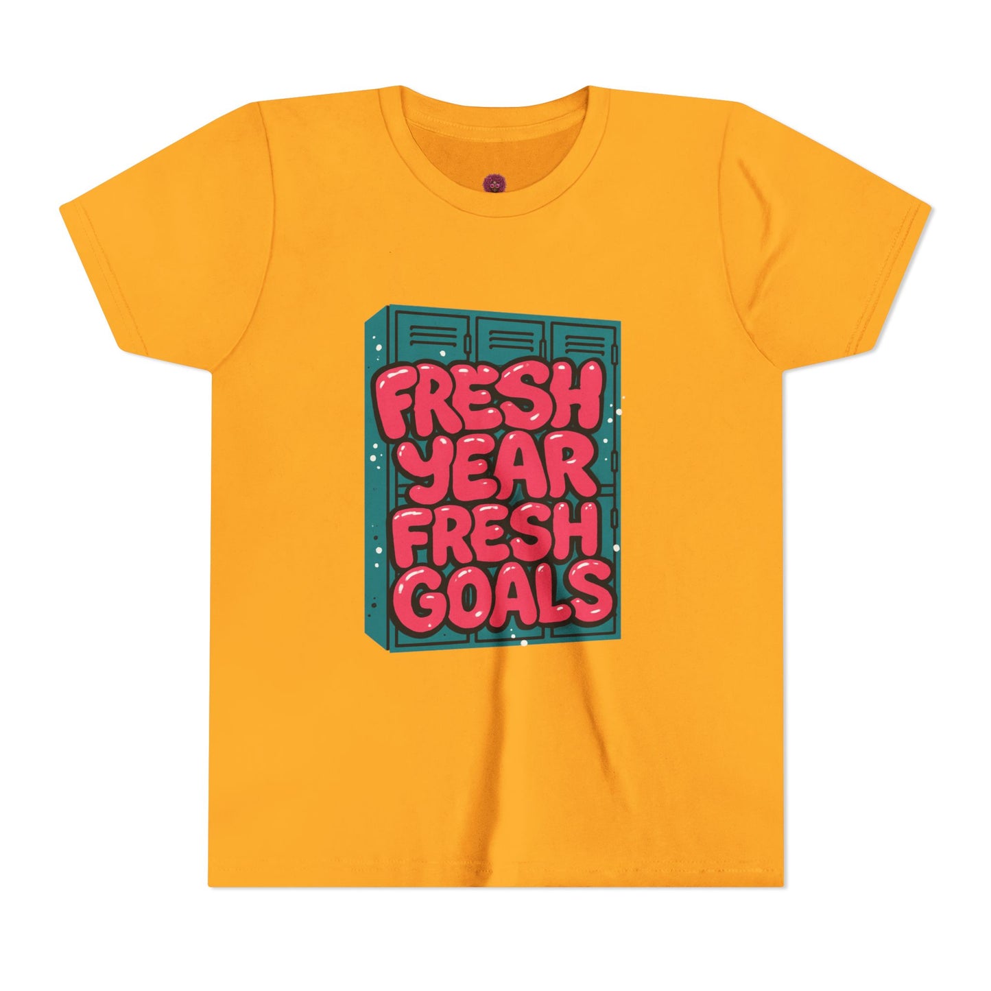 Fresh Year Fresh Goals Youth Tee - Fun Motivational T-Shirt for Kids, Back-to-School, New Year, Positive Vibes