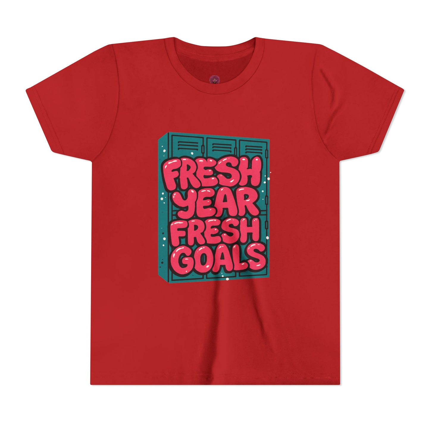 Fresh Year Fresh Goals Youth Tee - Fun Motivational T-Shirt for Kids, Back-to-School, New Year, Positive Vibes