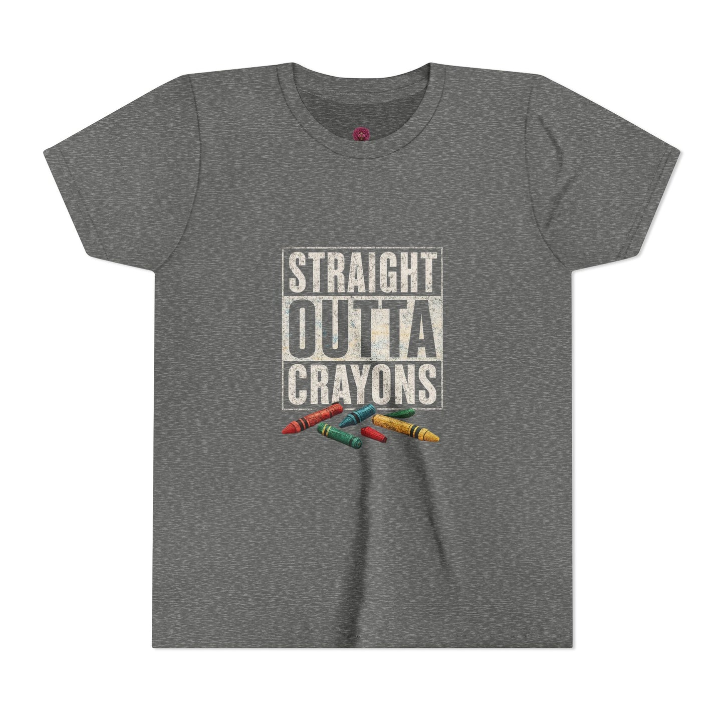 Creative Kid's T-Shirt - Straight Outta Crayons Tee for Young Artists, Perfect for Birthdays, Playdates, Art Parties, Fun Gifts