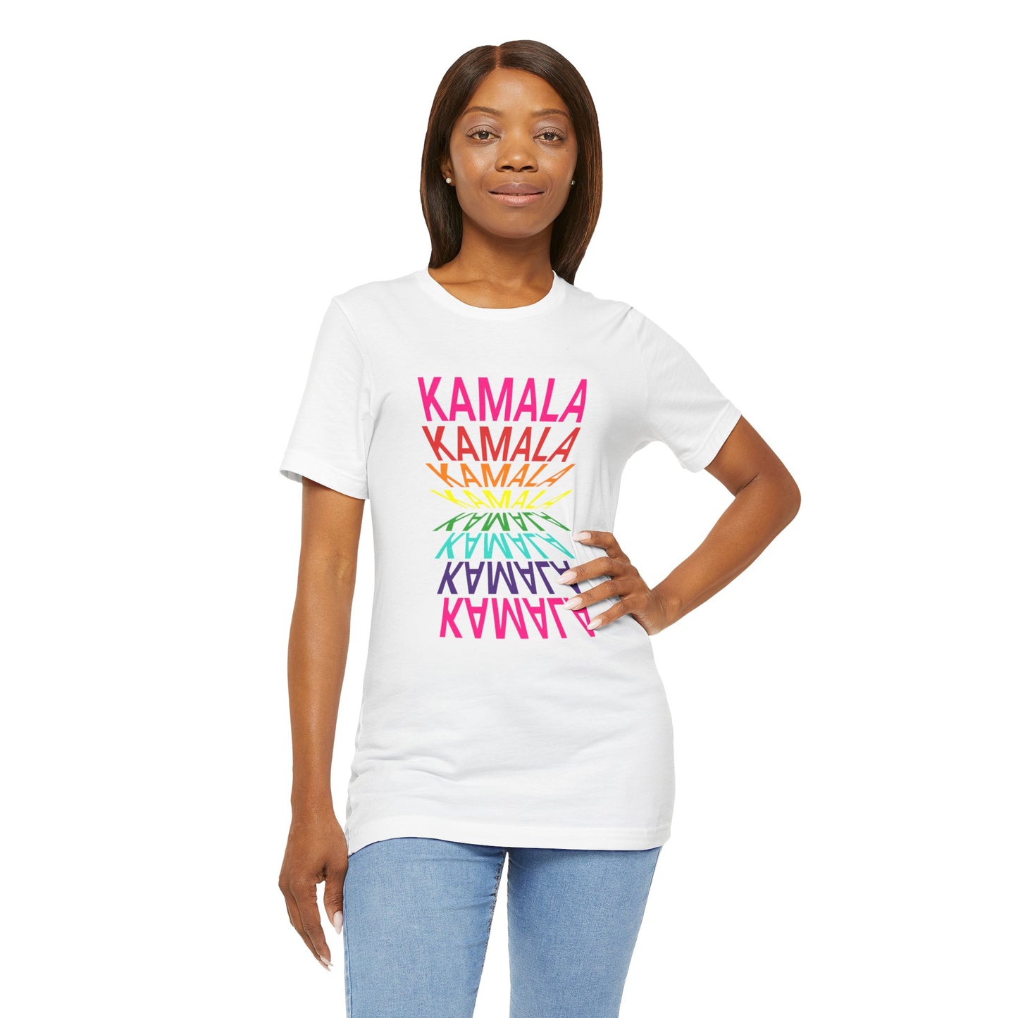 Kamala In Original Pride Flag Colors