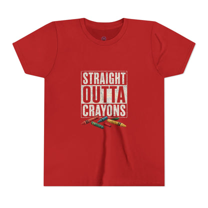 Creative Kid's T-Shirt - Straight Outta Crayons Tee for Young Artists, Perfect for Birthdays, Playdates, Art Parties, Fun Gifts