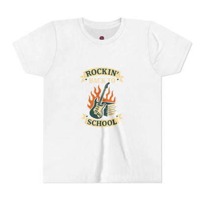 Rockin' Back to School Youth Short Sleeve Tee, Kids T-Shirt, Back to School Apparel, Music Lover Gift, Youth Fashion
