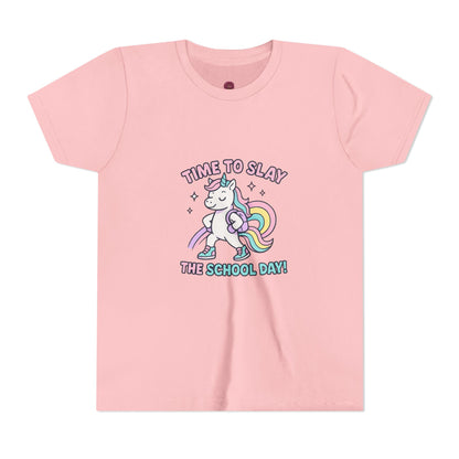 Unicorn School Day Youth Tee | Cute Kids T-Shirt, Back to School Gift, Unisex Rainbow Tee,