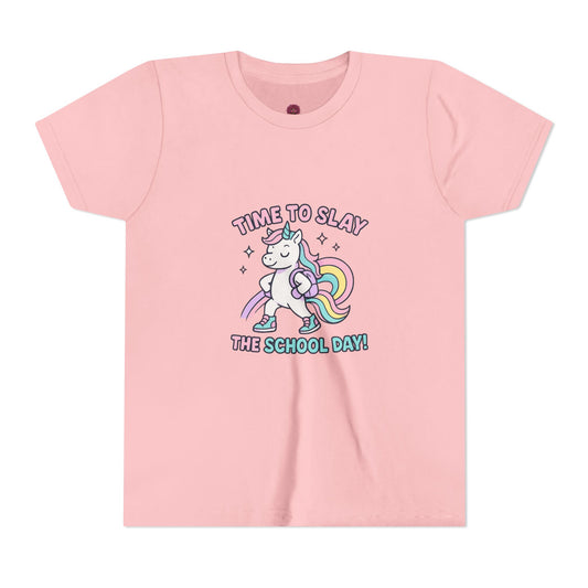 Unicorn School Day Youth Tee | Cute Kids T-Shirt, Back to School Gift, Unisex Rainbow Tee,