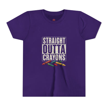 Creative Kid's T-Shirt - Straight Outta Crayons Tee for Young Artists, Perfect for Birthdays, Playdates, Art Parties, Fun Gifts