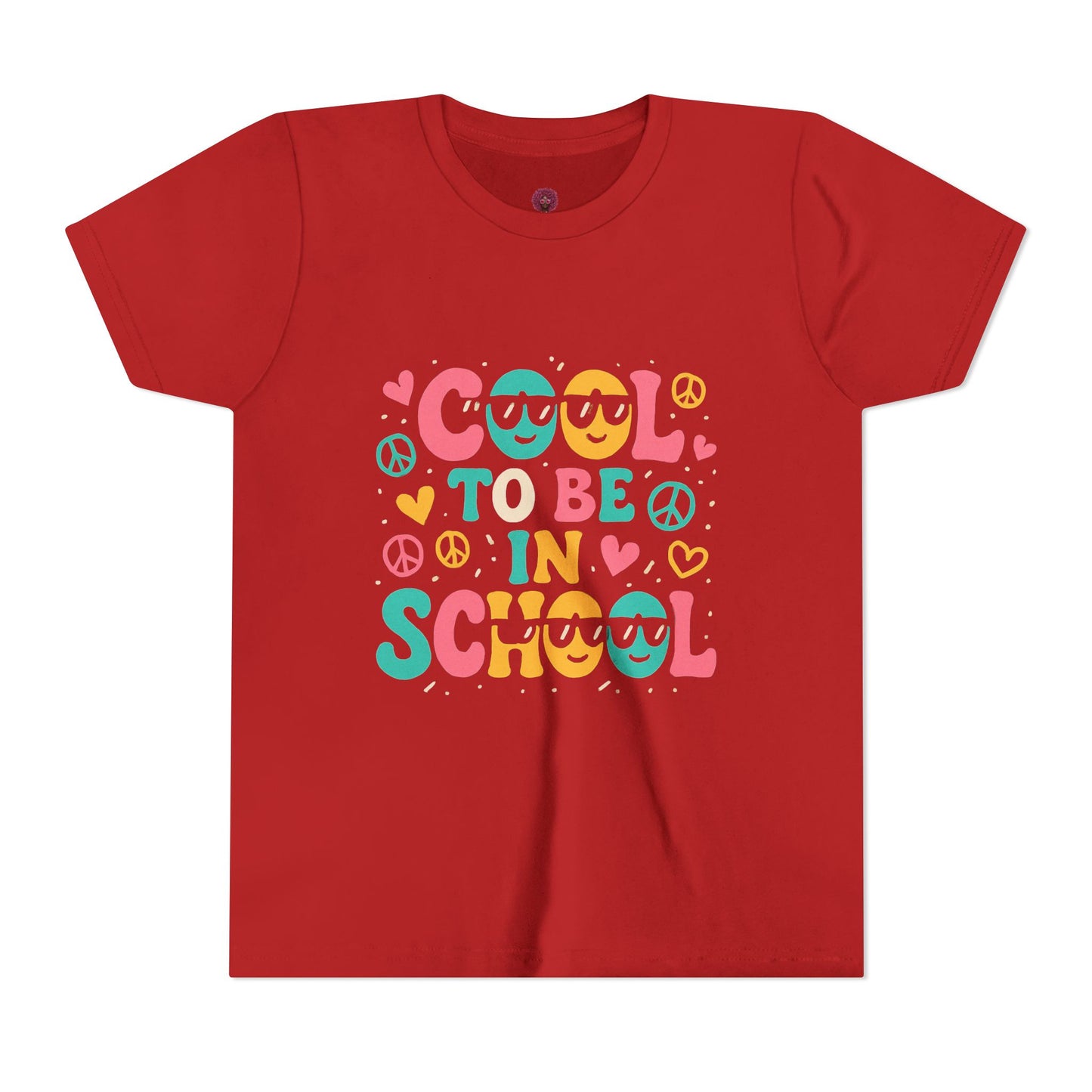 Cool to Be in School Youth Tee - Colorful Graphic Tee, Trendy Kids Shirt, Back to School Outfit, Youth Top,
