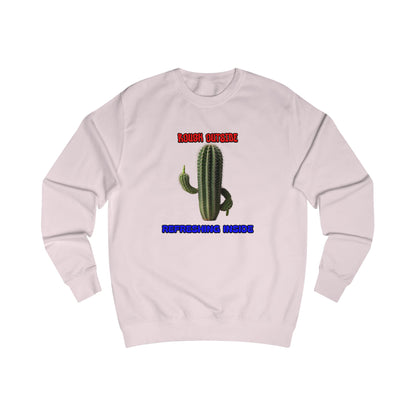 Rough Outside Refreshing Inside Cactus Themed Unisex Sweatshirt, Summer Vibes Top, Refreshing Humor Top