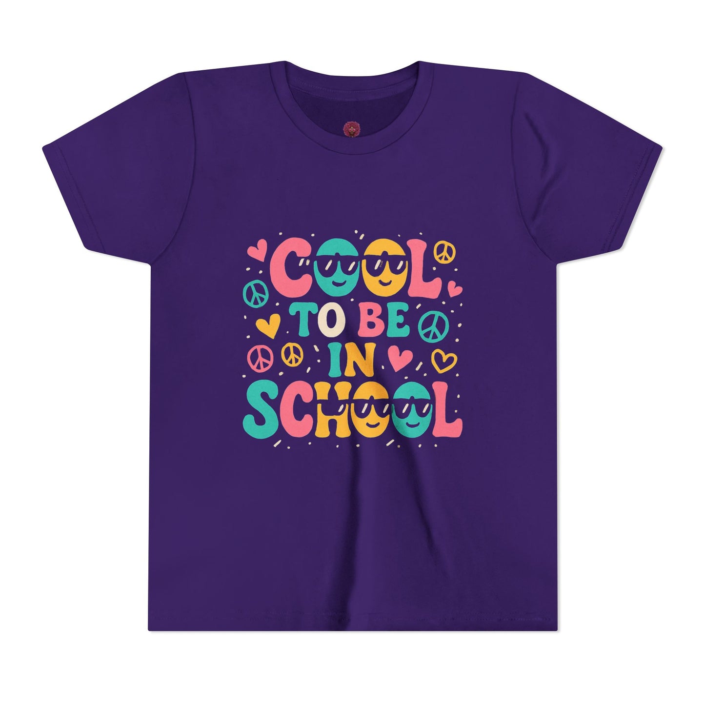 Cool to Be in School Youth Tee - Colorful Graphic Tee, Trendy Kids Shirt, Back to School Outfit, Youth Top,