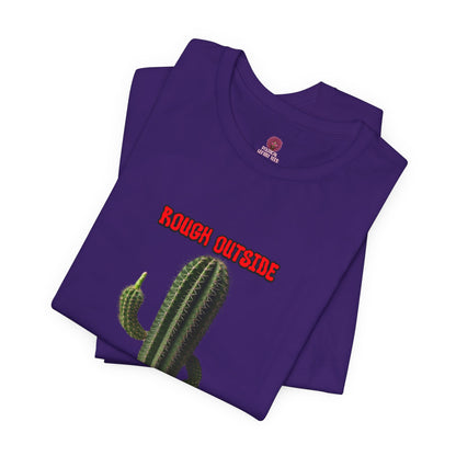 Rough Outside Refreshing Inside Cactus Themed Unisex T-Shirt, Summer Vibes Tee, Refreshing Humor Tee