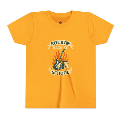Rockin' Back to School Youth Short Sleeve Tee, Kids T-Shirt, Back to School Apparel, Music Lover Gift, Youth Fashion