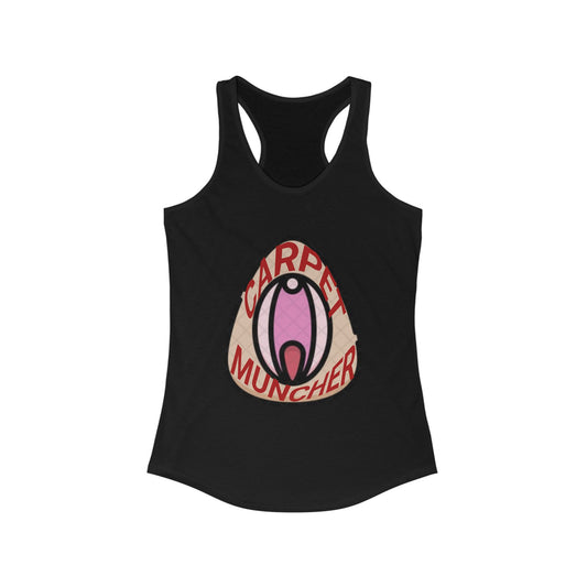Playful Graphic Women's Pride Racerback Tank - 'Carpet Muncher', Quirky Humor