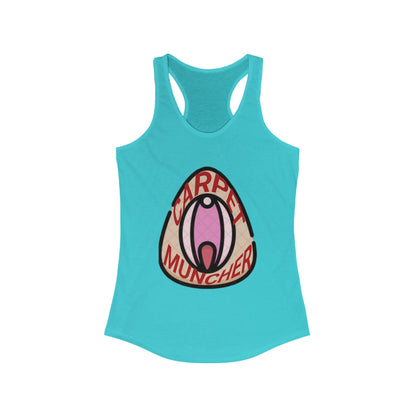 Playful Graphic Women's Pride Racerback Tank - 'Carpet Muncher', Quirky Humor