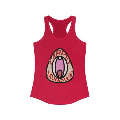 Playful Graphic Women's Pride Racerback Tank - 'Carpet Muncher', Quirky Humor