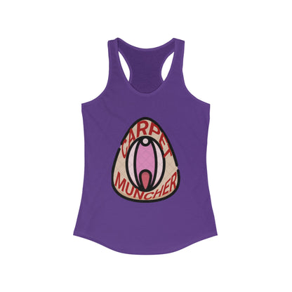Playful Graphic Women's Pride Racerback Tank - 'Carpet Muncher', Quirky Humor