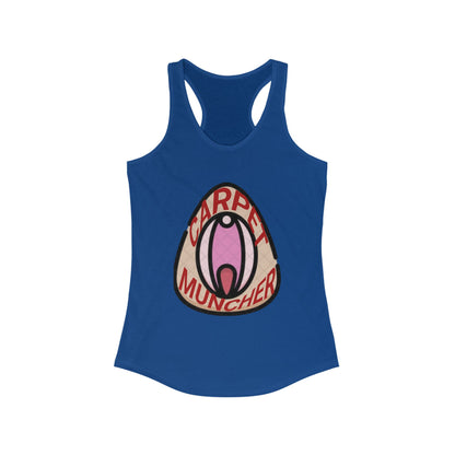 Playful Graphic Women's Pride Racerback Tank - 'Carpet Muncher', Quirky Humor