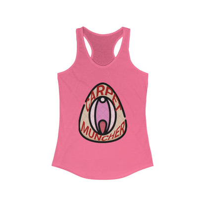 Playful Graphic Women's Pride Racerback Tank - 'Carpet Muncher', Quirky Humor