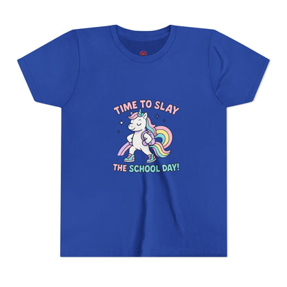 Unicorn School Day Youth Tee | Cute Kids T-Shirt, Back to School Gift, Unisex Rainbow Tee,