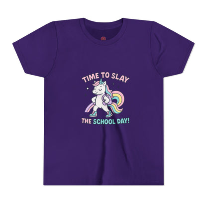 Unicorn School Day Youth Tee | Cute Kids T-Shirt, Back to School Gift, Unisex Rainbow Tee,