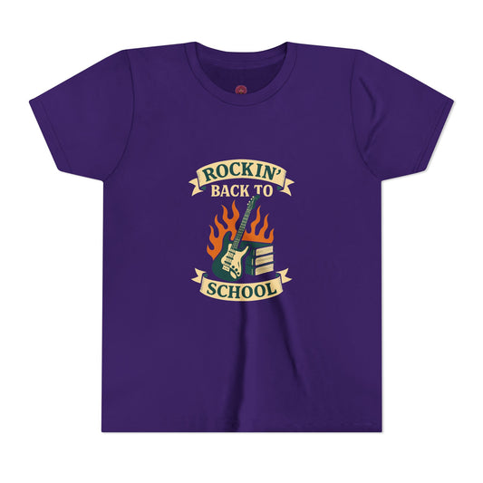 Rockin' Back to School Youth Short Sleeve Tee, Kids T-Shirt, Back to School Apparel, Music Lover Gift, Youth Fashion