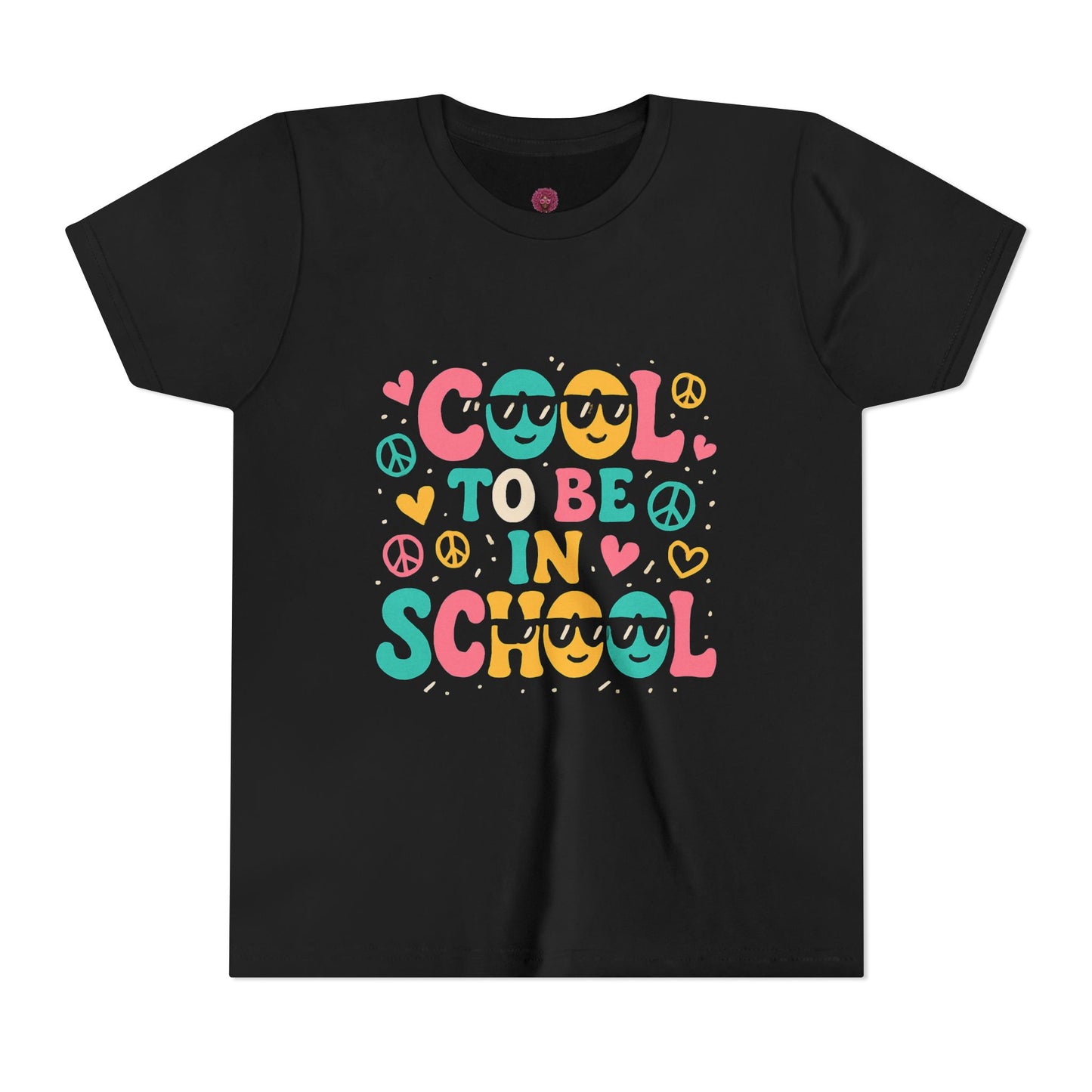 Cool to Be in School Youth Tee - Colorful Graphic Tee, Trendy Kids Shirt, Back to School Outfit, Youth Top,