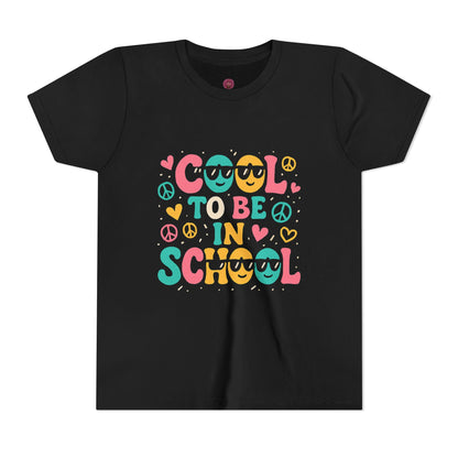 Cool to Be in School Youth Tee - Colorful Graphic Tee, Trendy Kids Shirt, Back to School Outfit, Youth Top,