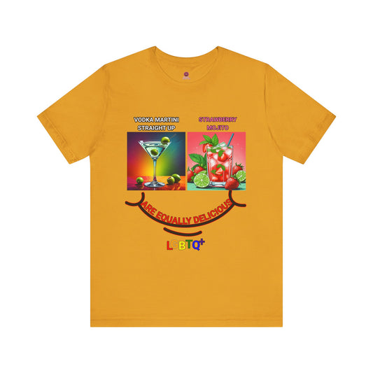 LGBTQ+ All Equally Delicious Cocktails Short Sleeve Tee - Fun Pride Celebrations