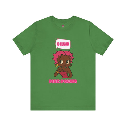 Empowering "I Can" Pink Power Tee, Unisex Graphic T-Shirt, Fun Casual Wear, Summer Fashion, Feminism Apparel