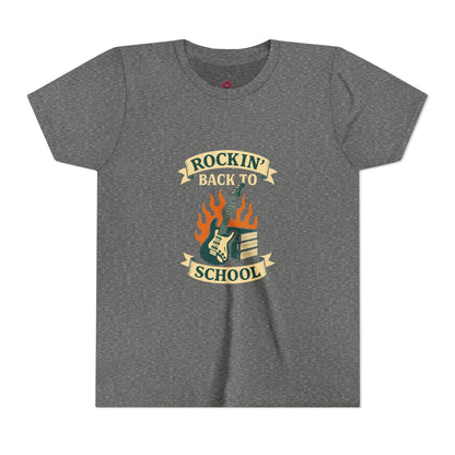 Rockin' Back to School Youth Short Sleeve Tee, Kids T-Shirt, Back to School Apparel, Music Lover Gift, Youth Fashion