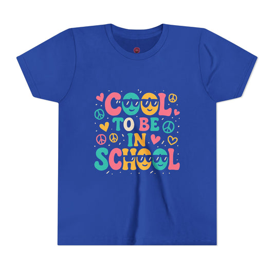 Cool to Be in School Youth Tee - Colorful Graphic Tee, Trendy Kids Shirt, Back to School Outfit, Youth Top,