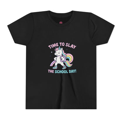 Unicorn School Day Youth Tee | Cute Kids T-Shirt, Back to School Gift, Unisex Rainbow Tee,