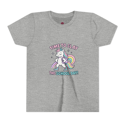 Unicorn School Day Youth Tee | Cute Kids T-Shirt, Back to School Gift, Unisex Rainbow Tee,
