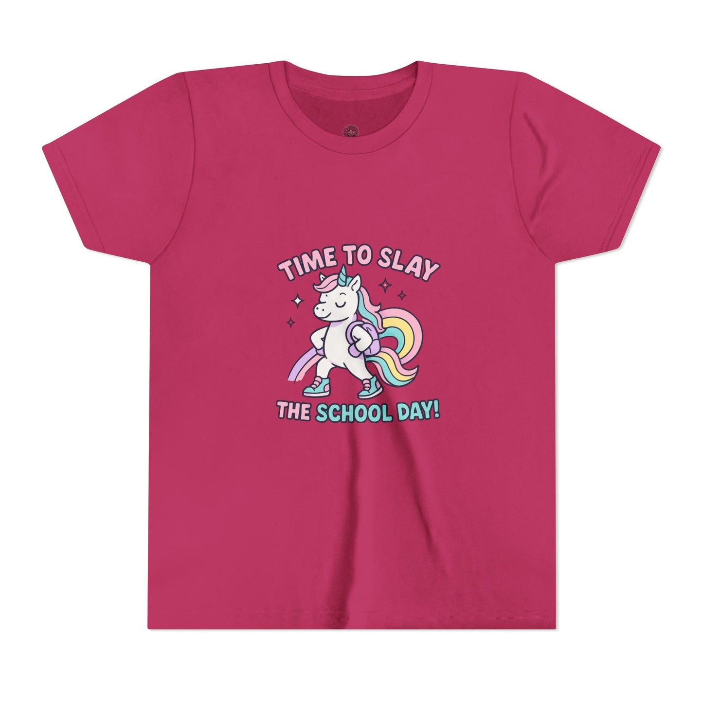 Unicorn School Day Youth Tee | Cute Kids T-Shirt, Back to School Gift, Unisex Rainbow Tee,