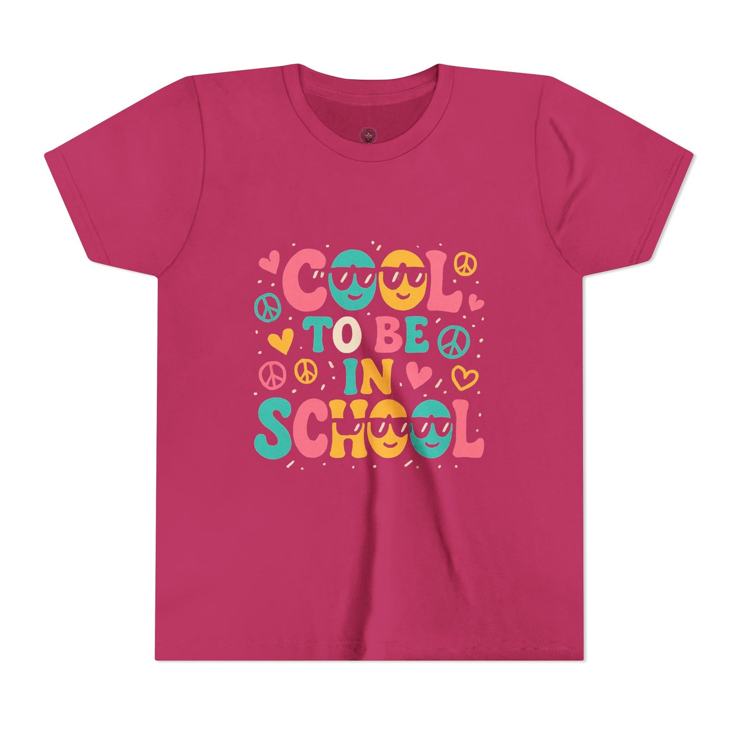 Cool to Be in School Youth Tee - Colorful Graphic Tee, Trendy Kids Shirt, Back to School Outfit, Youth Top,
