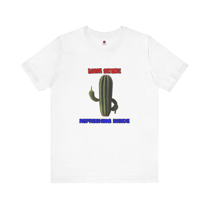 Rough Outside Refreshing Inside Cactus Themed Unisex T-Shirt, Summer Vibes Tee, Refreshing Humor Tee