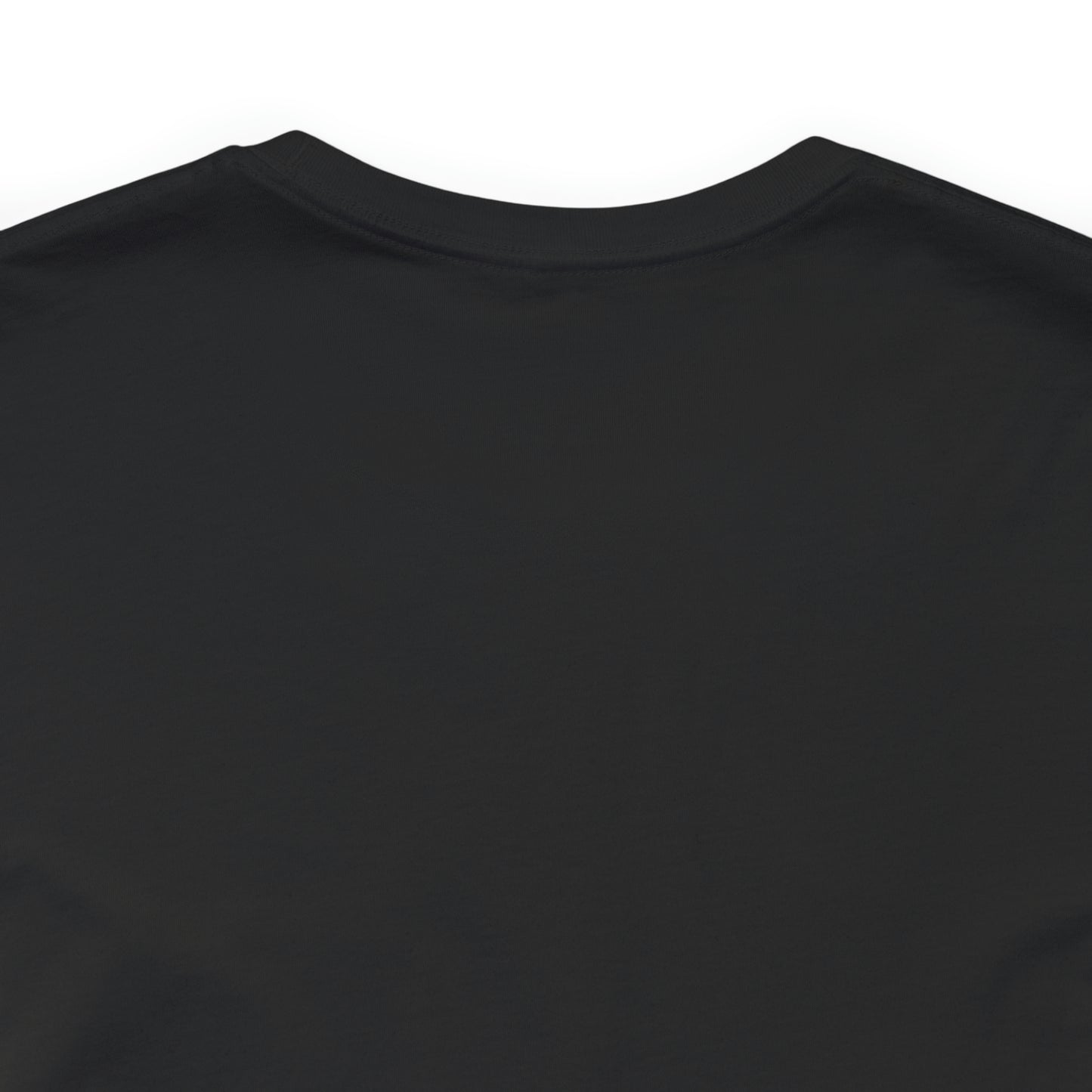 The back of a black retail fit t-shirt made of Airlume combed cotton, DO NOT PUT ME IN A BOX.